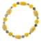 John Bead New Jade Natural Stone Stretch Bracelet with Silver Flower Spacer Beads